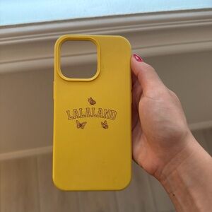 Alala Bright Yellow Phone Case with Butterfly Design iPhone 13 Pro